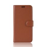 Peňaženkové kožené puzdro LITCHI na Samsung Galaxy A71 5G - Hnedá