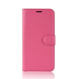 Peňaženkové kožené puzdro LITCHI na Samsung Galaxy A71 5G - Rose red