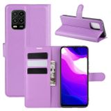 Peňaženkové kožené puzdro na Xiaomi Mi 10 Lite -purple