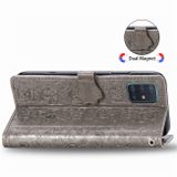 Peňaženkové kožené puzdro ANIMALS na Samsung Galaxy A51 5G - Sivá