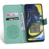 Peňaženkové kožené puzdro na Samsung Galaxy A80 - Zelený