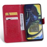 Peňaženkové kožené puzdro na Samsung Galaxy A80 - Červený