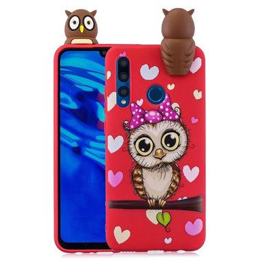 Gumený 3D kryt na Huawei Y7 (2019) - Red Owl