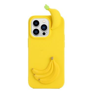 Gumený 3D kryt na iPhone 14 Pro Max - Banana