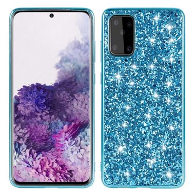 Gumený Glitter kryt na Samsung Galaxy A51 5G - Modrá