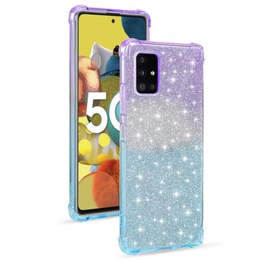 Gumený Glitter kryt na Samsung Galaxy A51 5G - Fialovomodrá