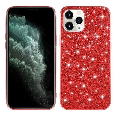 Gumený Glitter kryt na iPhone 12 Pro Max - Červená
