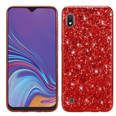 Gumený Glitter kryt na Samsung Galaxy A10 - Červený