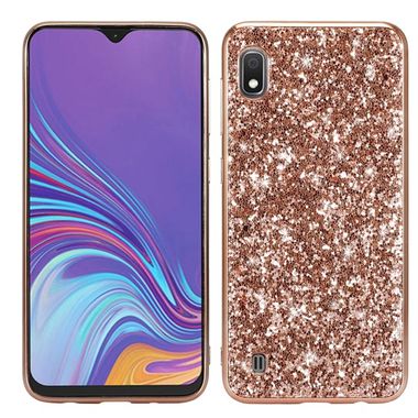 Gumený Glitter kryt na Samsung Galaxy A10 - Ružovozlatý