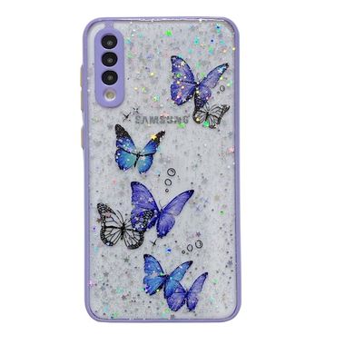 Gumený Glitter kryt na Samsung Galaxy A23 5G – Fialová