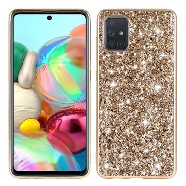 Gumený Glitter kryt na Samsung Galaxy A71 5G - Zlatá