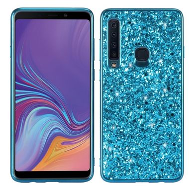 Gumený Glitter kryt na Samsung Galaxy A9 (2018) - Modrý
