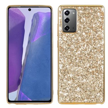 Gumený Glitter kryt na Samsung Galaxy Note 20 - Zlatá