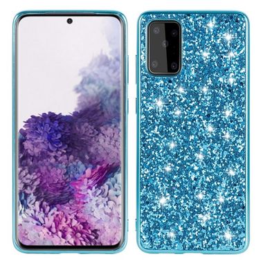 Gumený Glitter kryt na Samsung Galaxy S20 FE - Modrá