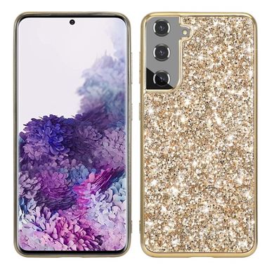 Gumený Glitter kryt na Samsung Galaxy S21 FE - Zlatá