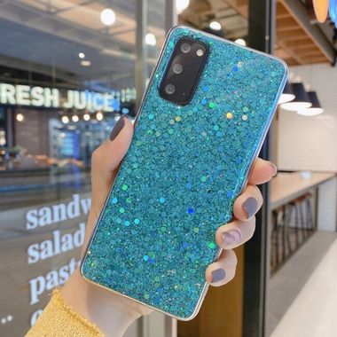 Gumený Glitter kryt na Samsung Galaxy S23 Ultra 5G – Zelená