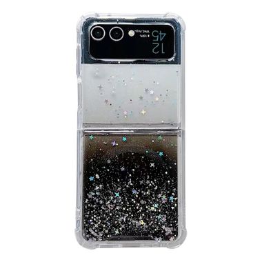 Gumený Glitter kryt na Samsung Galaxy Z Flip 5 - Čierna