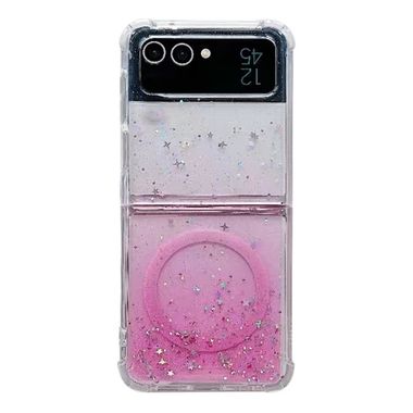 Gumený Glitter kryt na Samsung Galaxy Z Flip 5 - Ružová