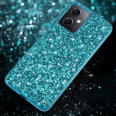 Gumený Glitter kryt Powder na Xiaomi Redmi Note 12 4G - Modrá