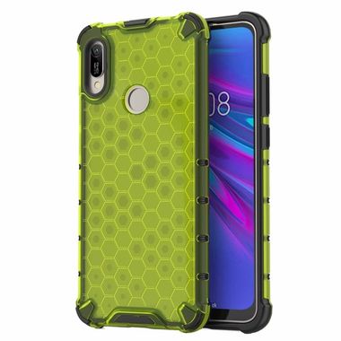 Gumený Honeycomb shockproof kryt na Huawei Y6 (2019) - zelená