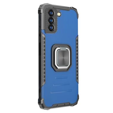 Gumený kryt ALUMINUM na Samsung Galaxy S21 FE - Modrá
