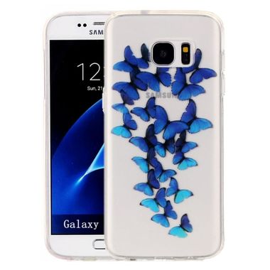 Gumený kryt Blue Butterflies na Samsung Galaxy S7 Edge