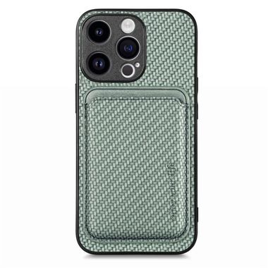 Gumený kryt Carbon na iPhone 15 Pro - Zelená