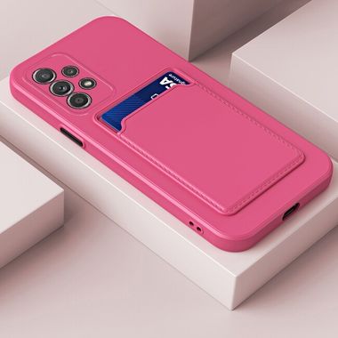 Gumený kryt Card Contrast na Samsung Galaxy A73 5G - Ružovo červená