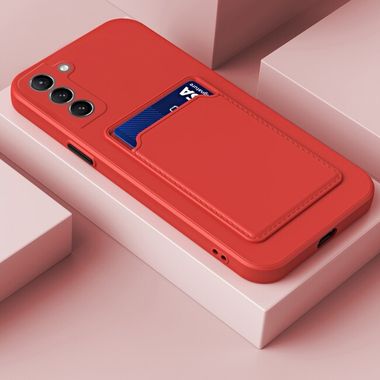 Gumený kryt CARD na Samsung Galaxy S21 FE - Červená