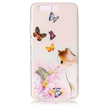 Gumený kryt Cat and Butterflies na Huawei P10 Plus
