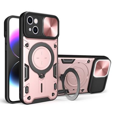 Ochranný kryt CD Texture Camshield na iPhone 15 Plus - Ružová