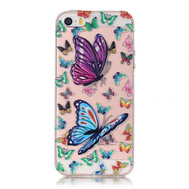Gumený kryt Colorful Butterflies na iPhone 5S/SE