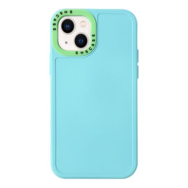 Gumený kryt Contrast Lens na iPhone 14 Plus – Jazerná modrá a zelená