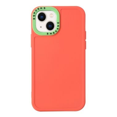 Gumený kryt Contrast Lens na iPhone 14 Plus – Oranžová a zelená