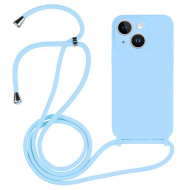 Gumený kryt Crossbody na iPhone 15 Plus - Modrá