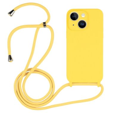 Gumený kryt Crossbody na iPhone 15 Plus - Žltá