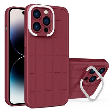 Gumený kryt CUBE na iPhone 14 Pro - Wine Red