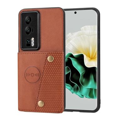 Gumený kryt Double Buckle na Huawei P60 Pro - Hnedá