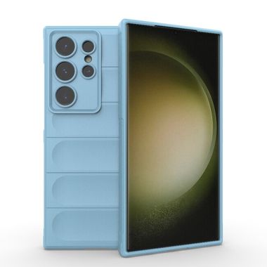 Gumený kryt Flannel na Samsung Galaxy S24 Ultra 5G - Svetlo modrá