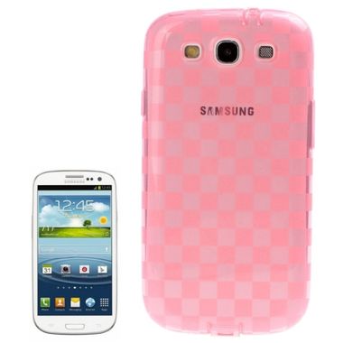 Gumený kryt Grid na Samsung Galaxy S3 - rúžová