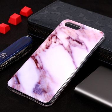 Gumený kryt Marble Huawei Y5 (2018) - fialová