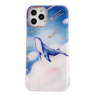 Gumený kryt MARBLE na iPhone 13 Mini - Blue Dolphin