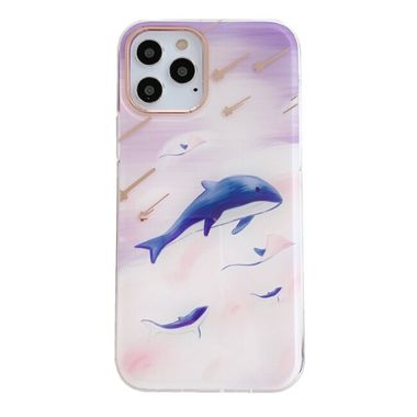 Gumený kryt MARBLE na iPhone 13 Pro Max - Purple Dolphin
