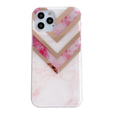 Gumený kryt MARBLE na iPhone 13 Pro Max - Stitching Pink