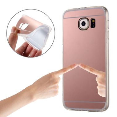 Gumený kryt Mirror na Samsung Galaxy S7 Edge - rúžová