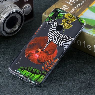 Gumený priesvitný kryt na Huawei P Smart (2019) / Honor 10 Lite - Zebra