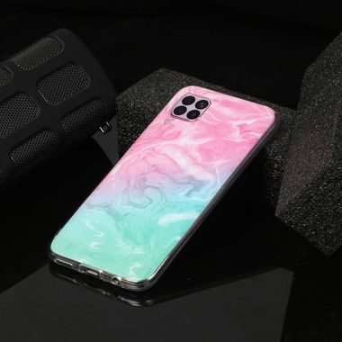 Gumený kryt na Huawei P40 Lite - Marble Pattern -Pink Green