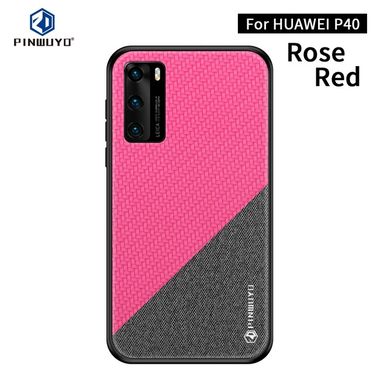 Gumený kryt na Huawei P40 - PINWUYO Rong Series -ružovo červená