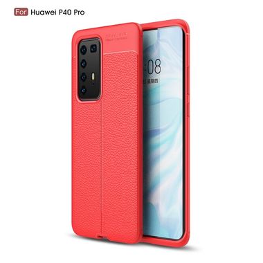Gumený kryt na Huawei P40 Pro - Litchi -červená