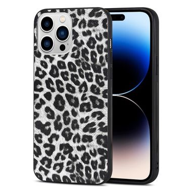 Gumený kryt na iPhone 14 Pro Max - White Leopard Texture